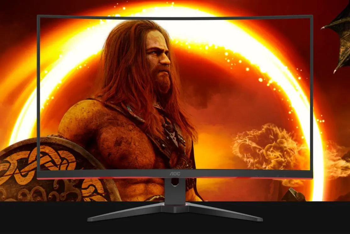 AOC 31.5" Curved 0.5ms 240Hz, FHD FreeSync Premium, Ultra Narrow Border Gamer's Choice - DP x 1, HDMI x 2. VESA100mm Low Blue monitor LCC