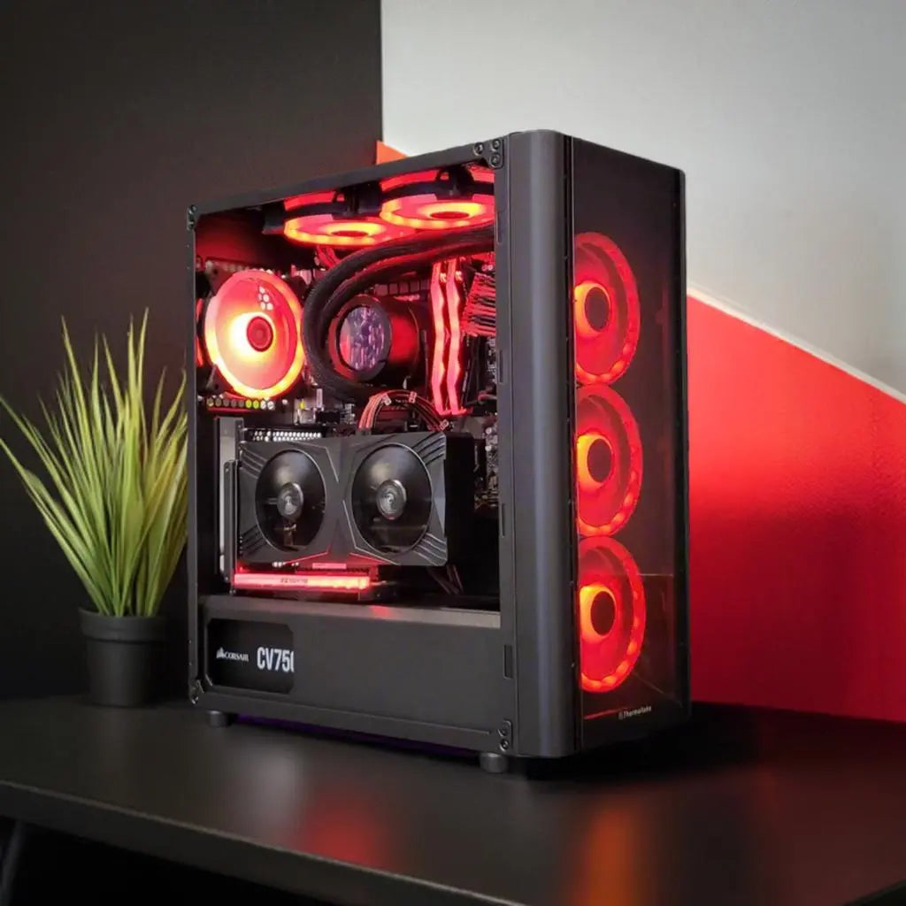 Jacobs Red Themed PC (i7 13700F + RTX 4070) Lakes Custom Computers